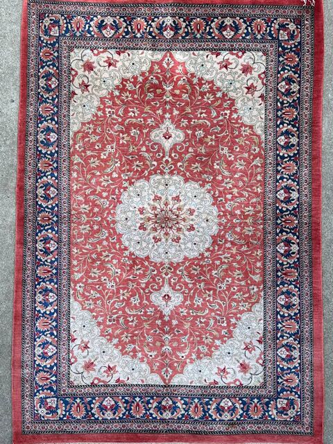 1.17x0.8 M Pure Silk Qom Persian Rug - Image 2