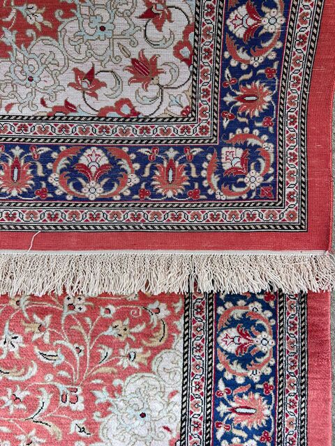 Authentic Persian rug fringe — structural part of hand-knotted rug foundation