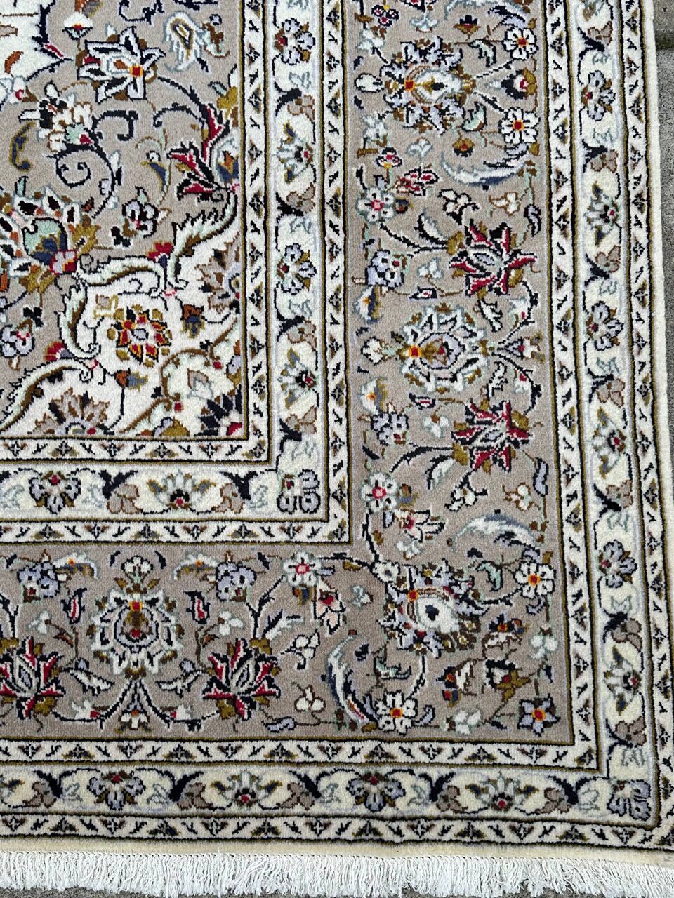 3.5x2.5M Beige Persian Kashan Rug - Image 3