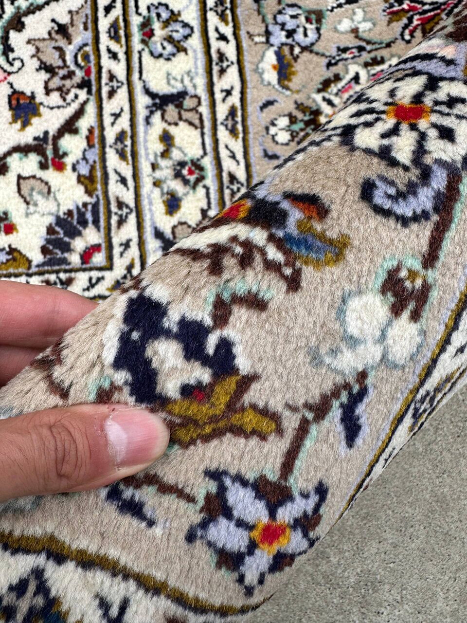 3.5x2.5M Beige Persian Kashan Rug - Image 12