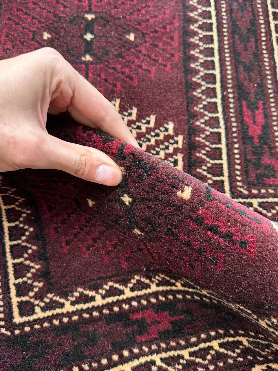 3.8x3M Chocolate Tone Turkoman Bokhara Rug - Image 4
