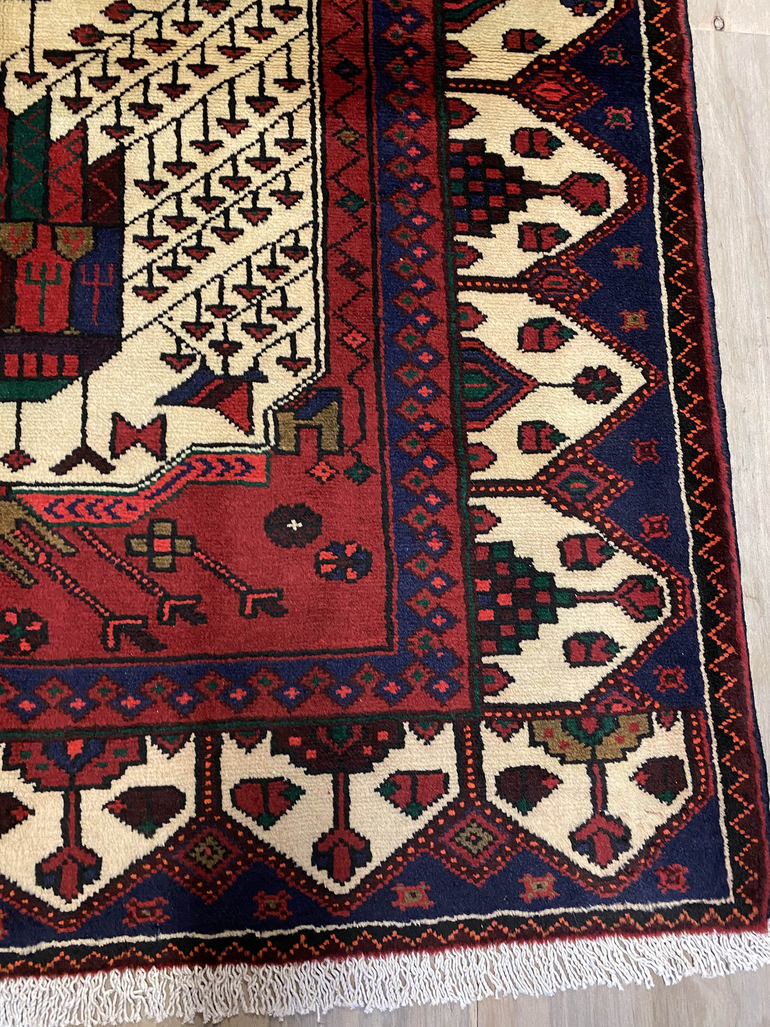 1.4x1.1M Antique Persian Saveh Rug - Image 5