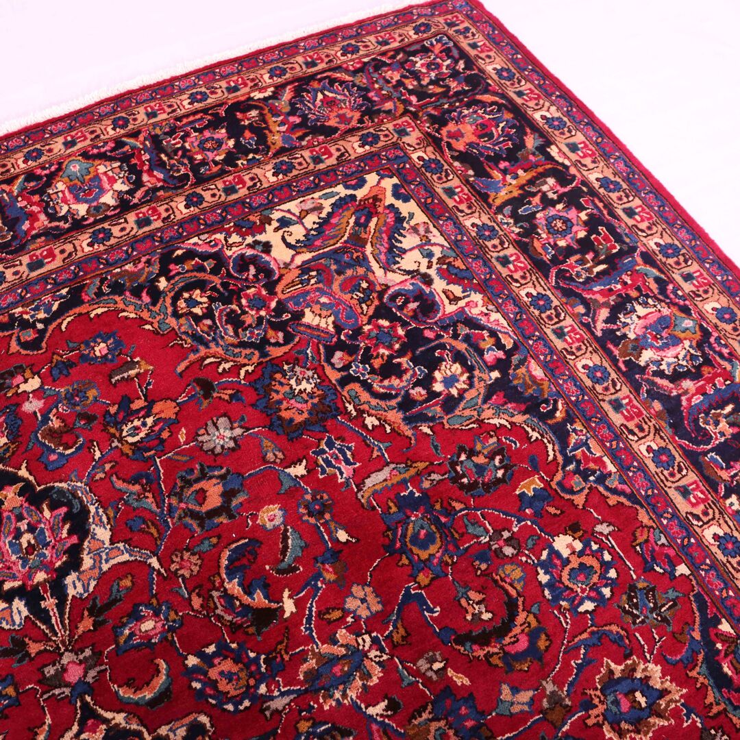3.4x2.6 Antique & Signed Mashad Persian Rug - Image 5