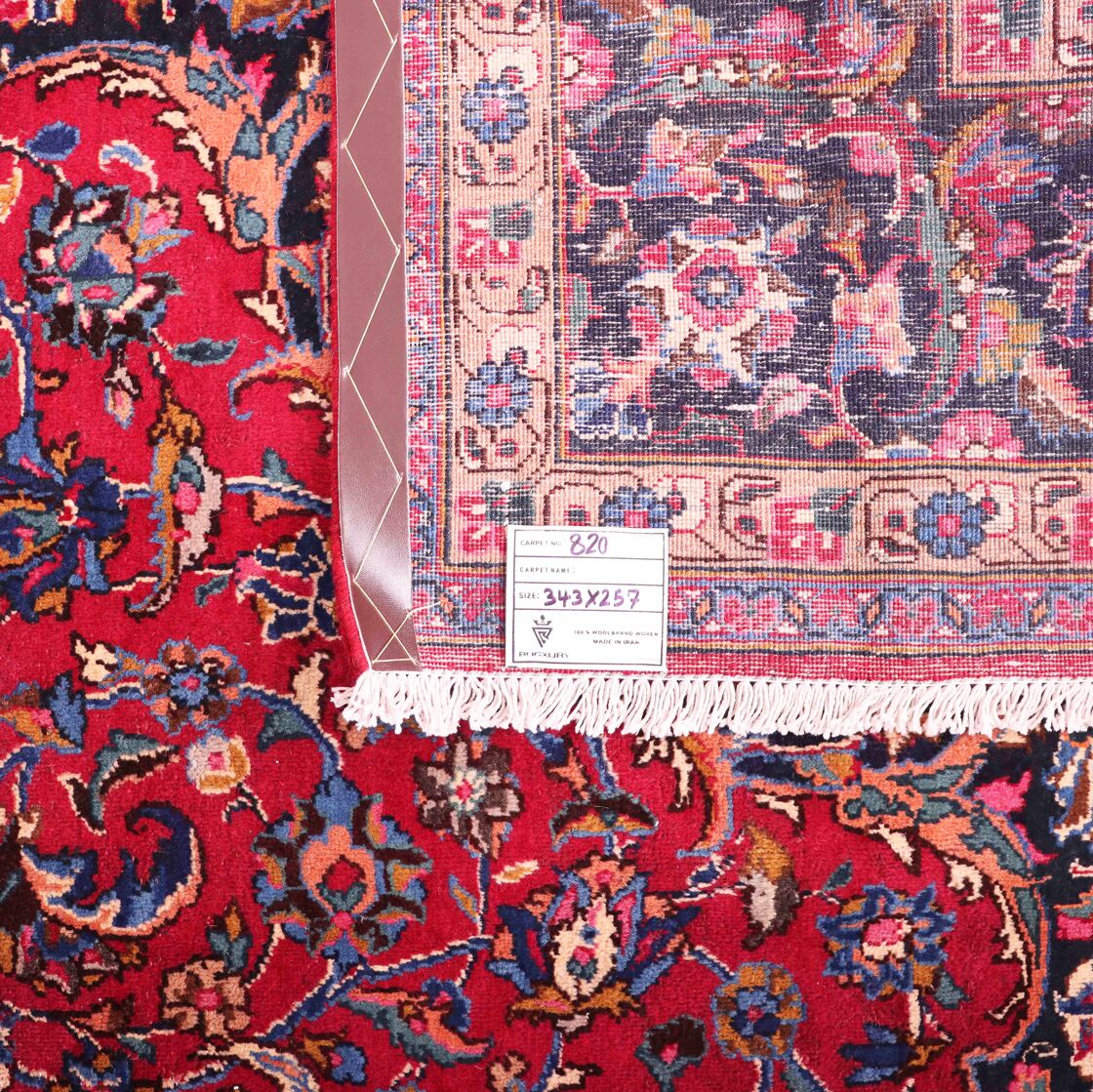 3.4x2.6 Antique & Signed Mashad Persian Rug - Image 7